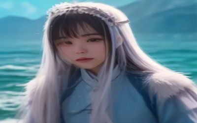 吴梦梦代表作封面图，清新风格海报设计，暖橙色调背景衬托主角形象，画面精致专业